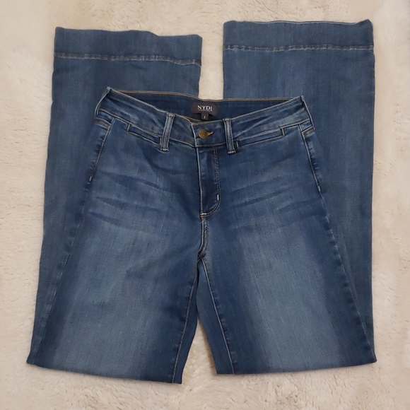 NYDJ Lift Tuck Wide Leg Blue Jeans sz 2